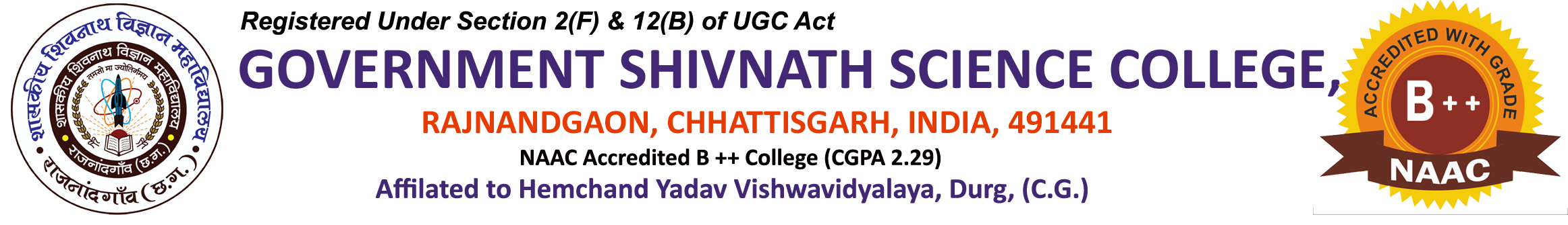 Govt. Shivnath Science College , Pin Code - 491441
